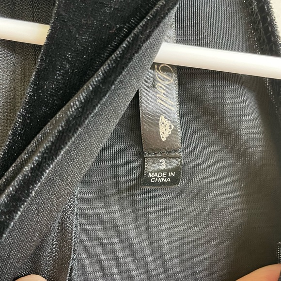 Boutique black velvet jumpsuit size 3 - Picture 3 of 4